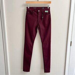 [adriano goldschmied] farrah high rise skinny ankle jeans burgundy 24